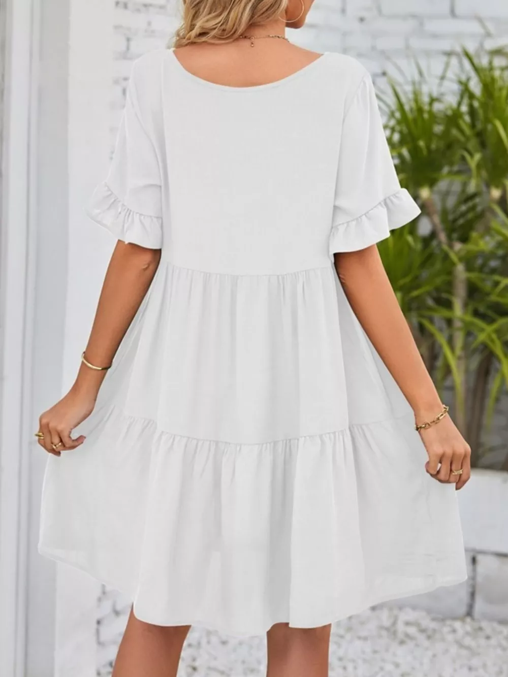 Ruffled Sleeve Tiered Mini Dress, image 23