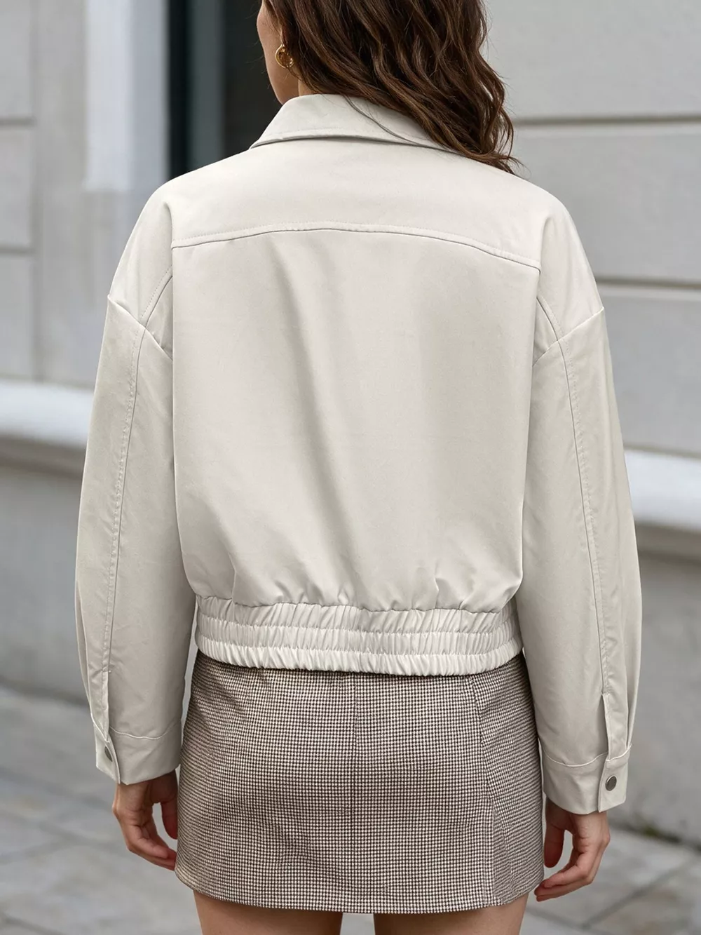 Cropped Faux Leather Jacket, image 5