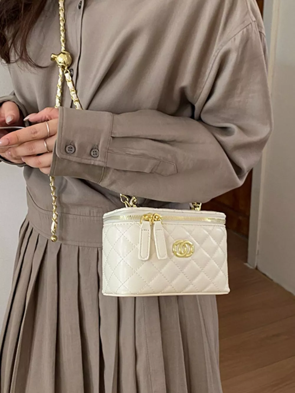 Quilted Leather Crossbody Bag, image 7