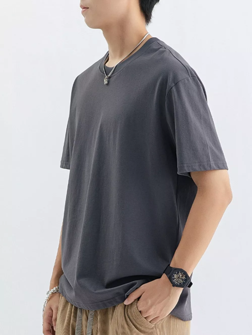 Men's Plus Size Casual Crew Neck T-Shirt, image 11
