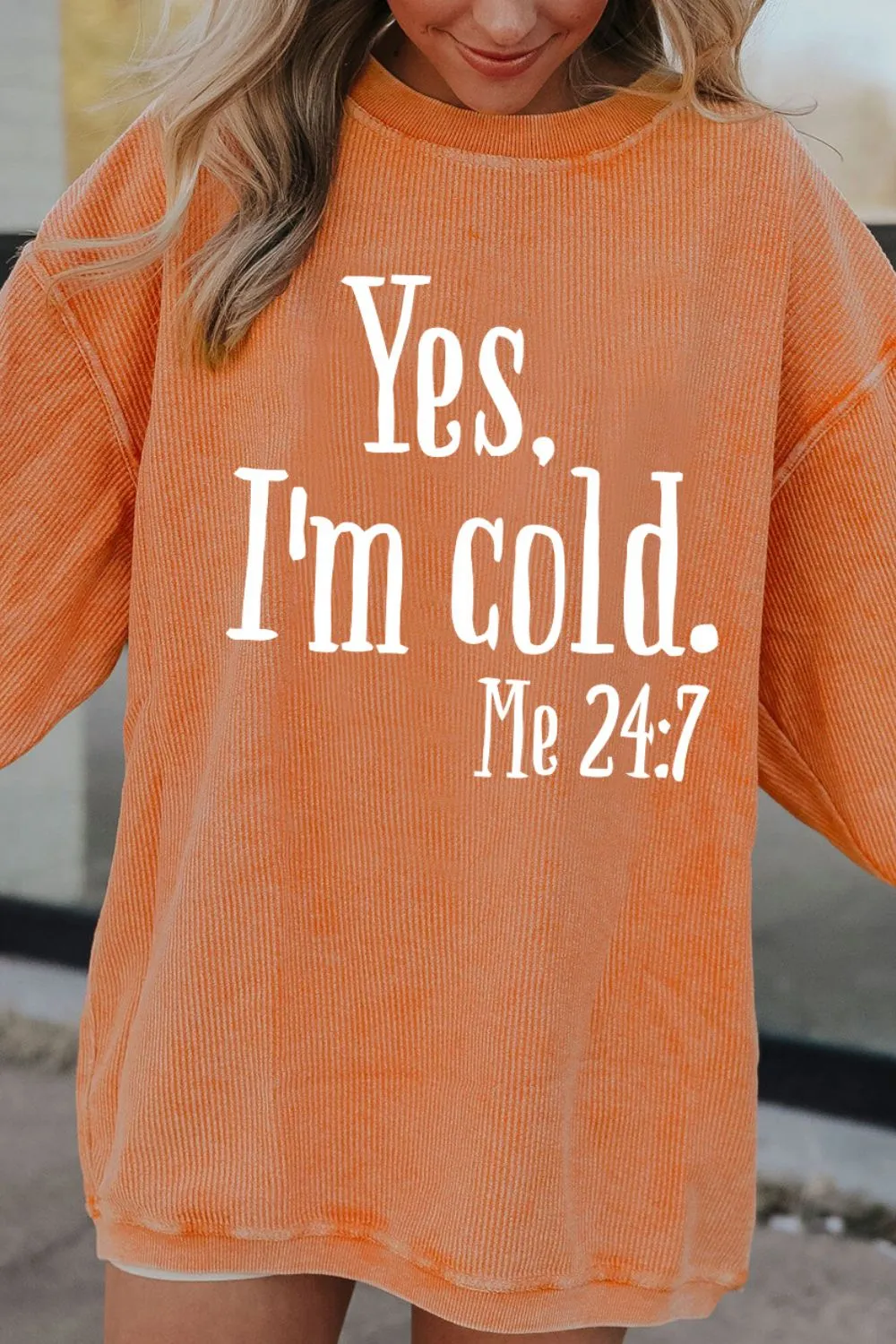 Letter Graphic Round Neck Long Sleeve Sweatshirt, image 2