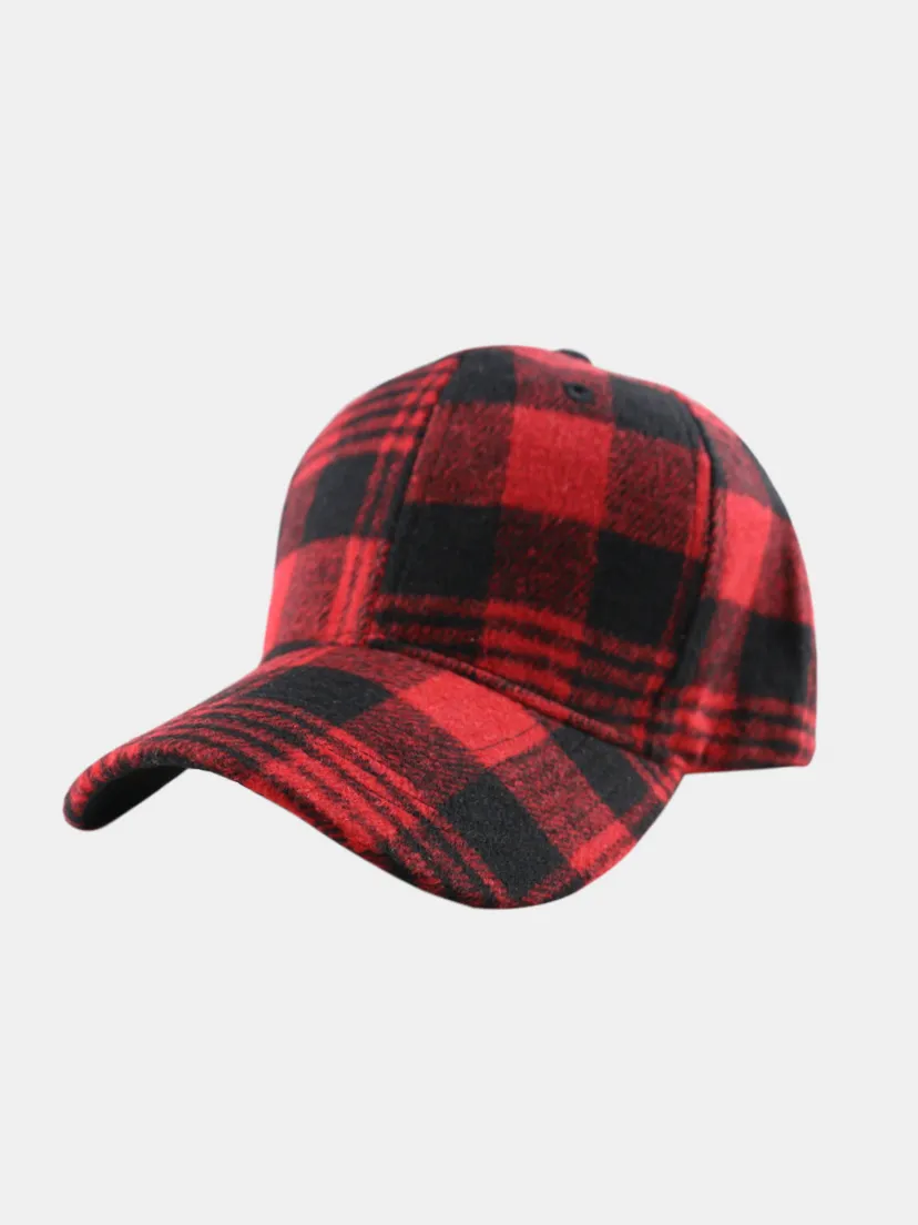 Plaid Adjustable Cotton Baseball Cap, image 2