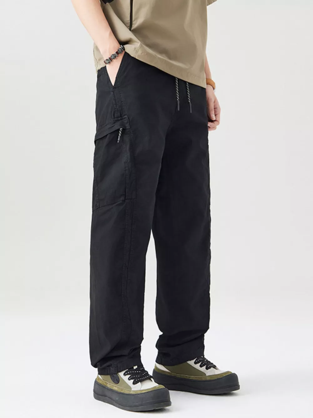 Men's Full Size Wide Leg Cargo Pants Plus Size, image 5