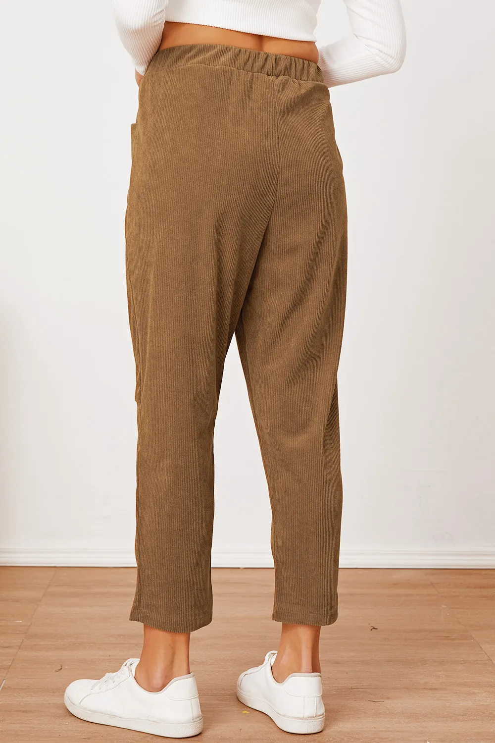Pocketed Elastic Waist Pants, image 3