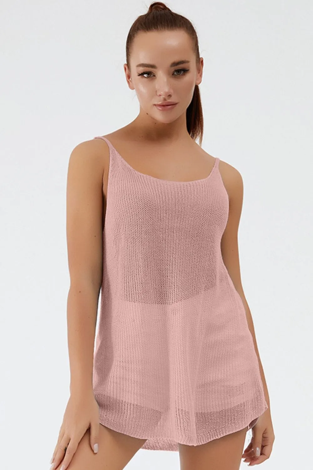 Scoop Neck Spaghetti Strap Knit Cami, image 15