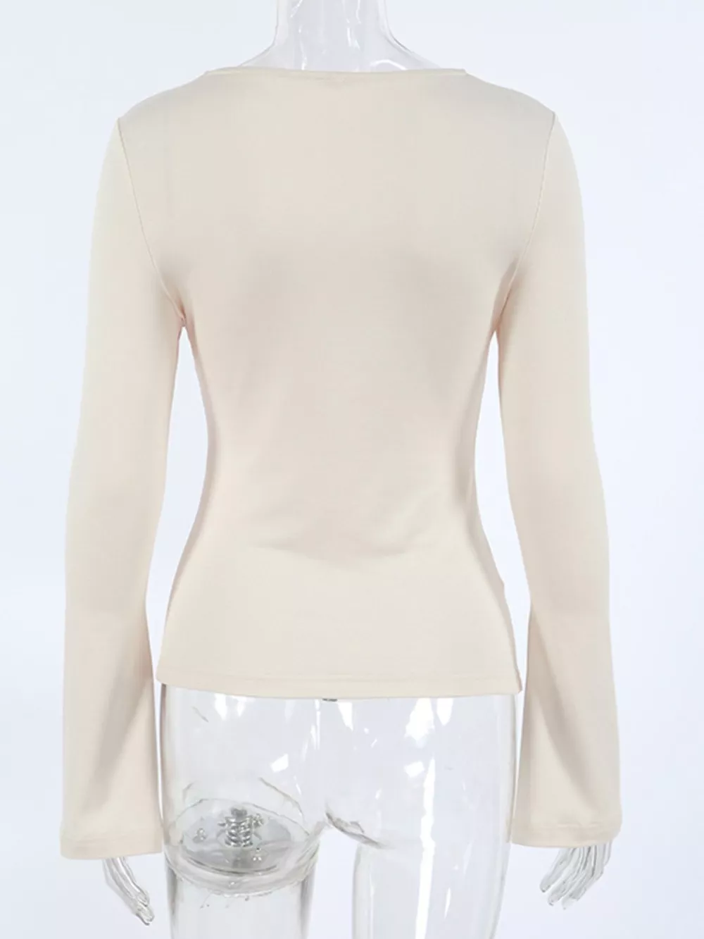 Cutout Knot Front Long Sleeve Top, image 8
