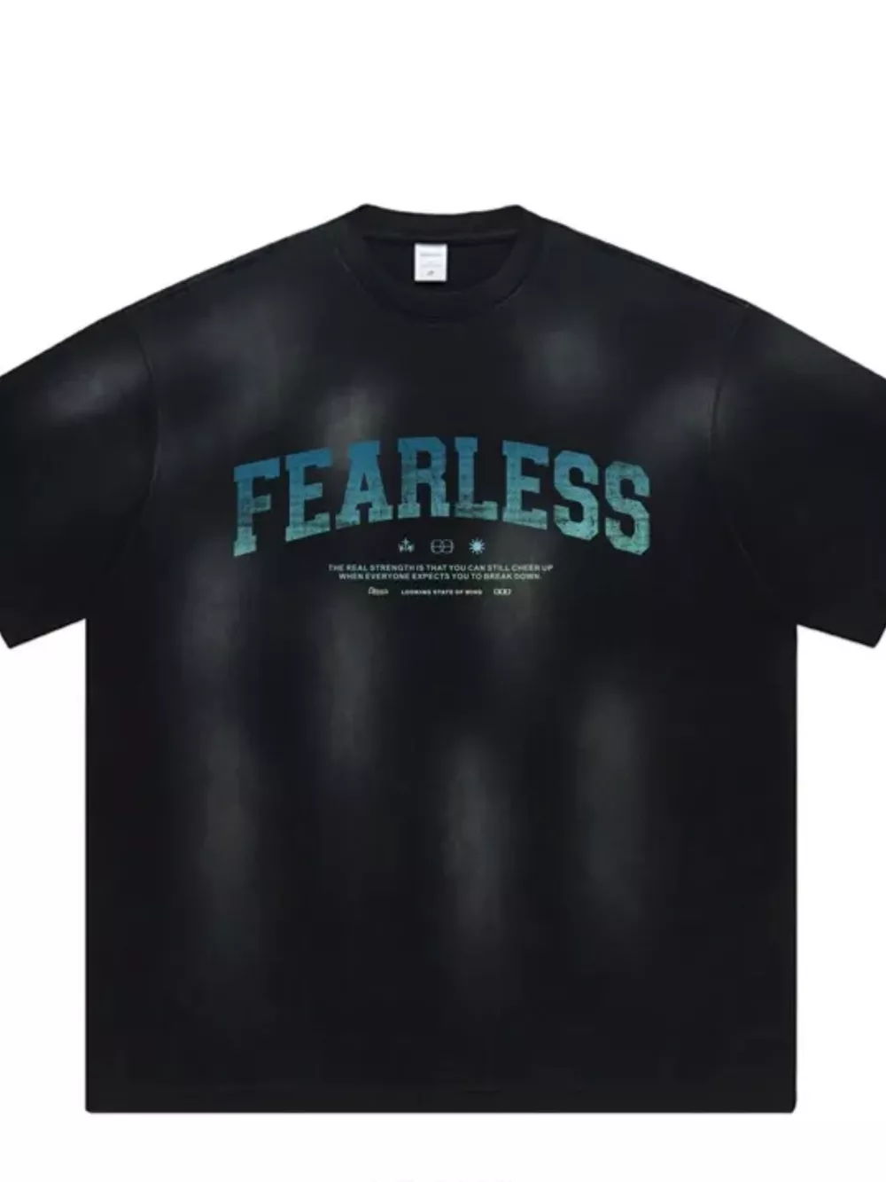 Men' s Fearless Round Neck Wash T-Shirt, image 3