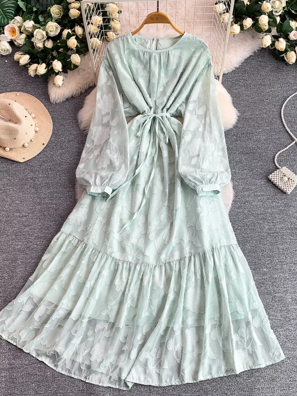 Tie Waist Long Sleeve Dress, image 24