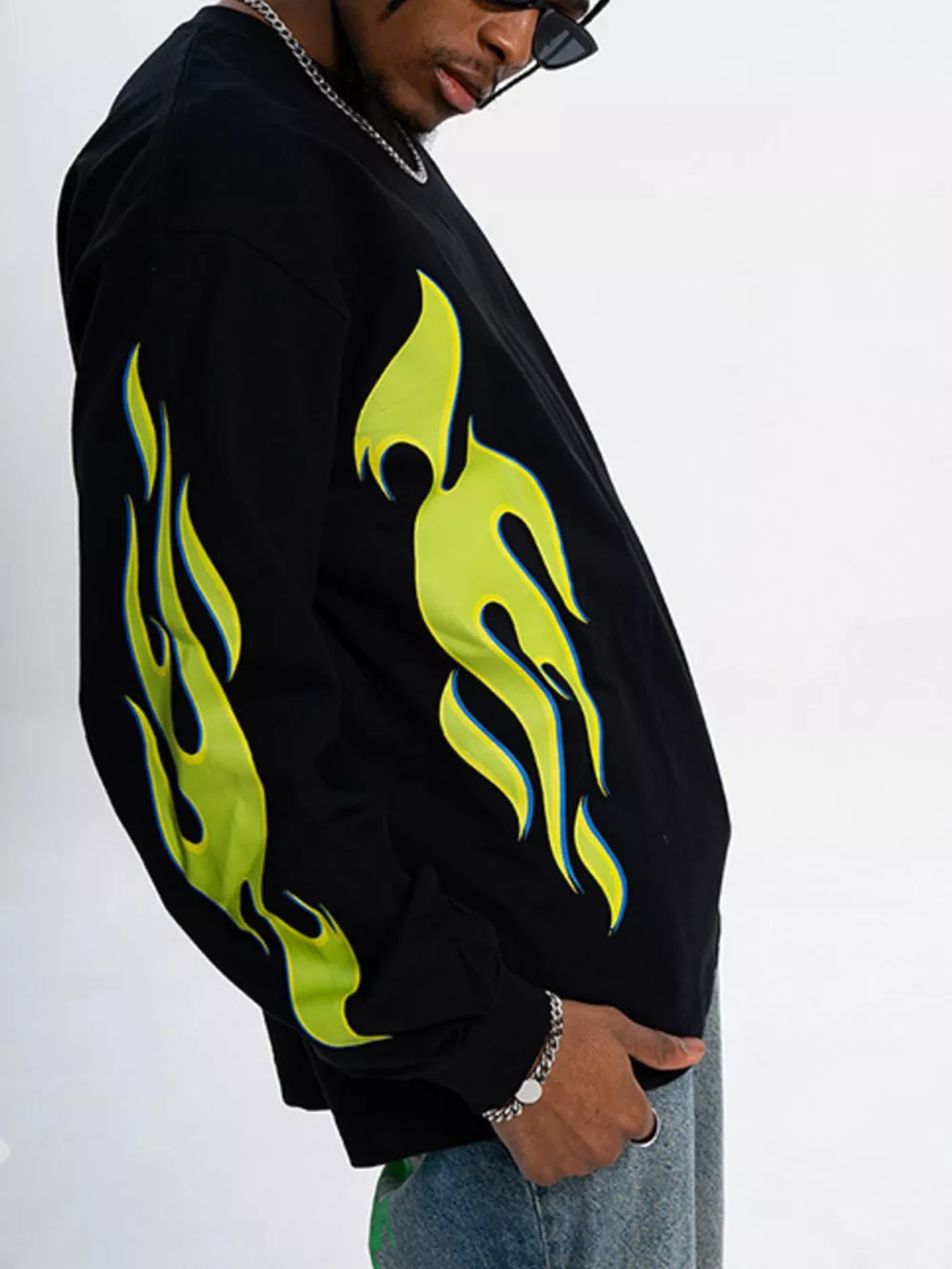 Men's Round Neck Long Sleeve T-Shirt, image 5