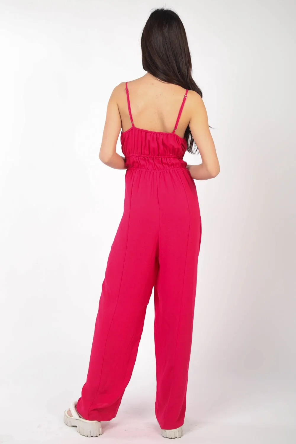 Pintuck Detail Woven Sleeveless Jumpsuit, image 2