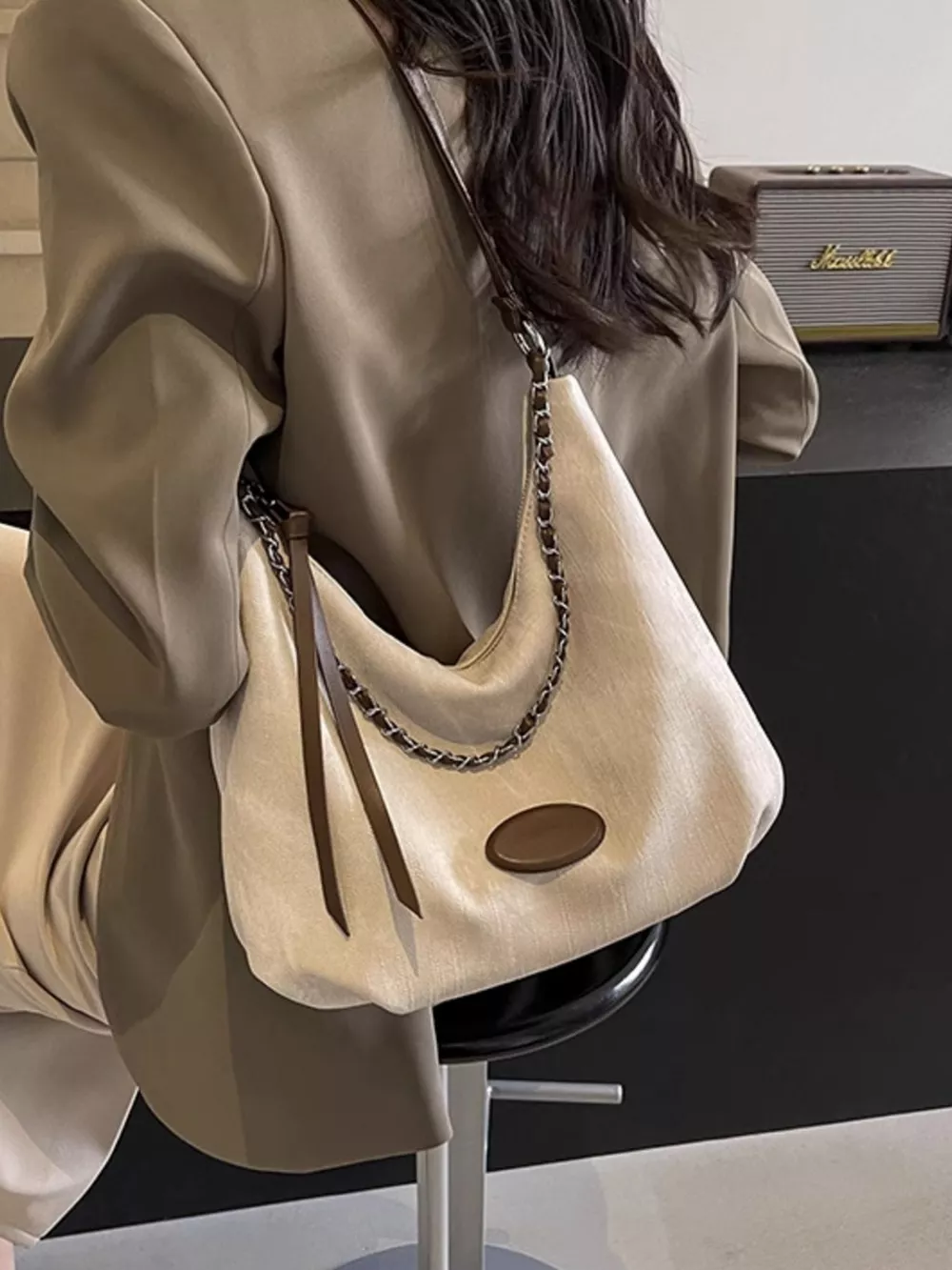 Chain Decor Casual Shoulder Bag, image 4