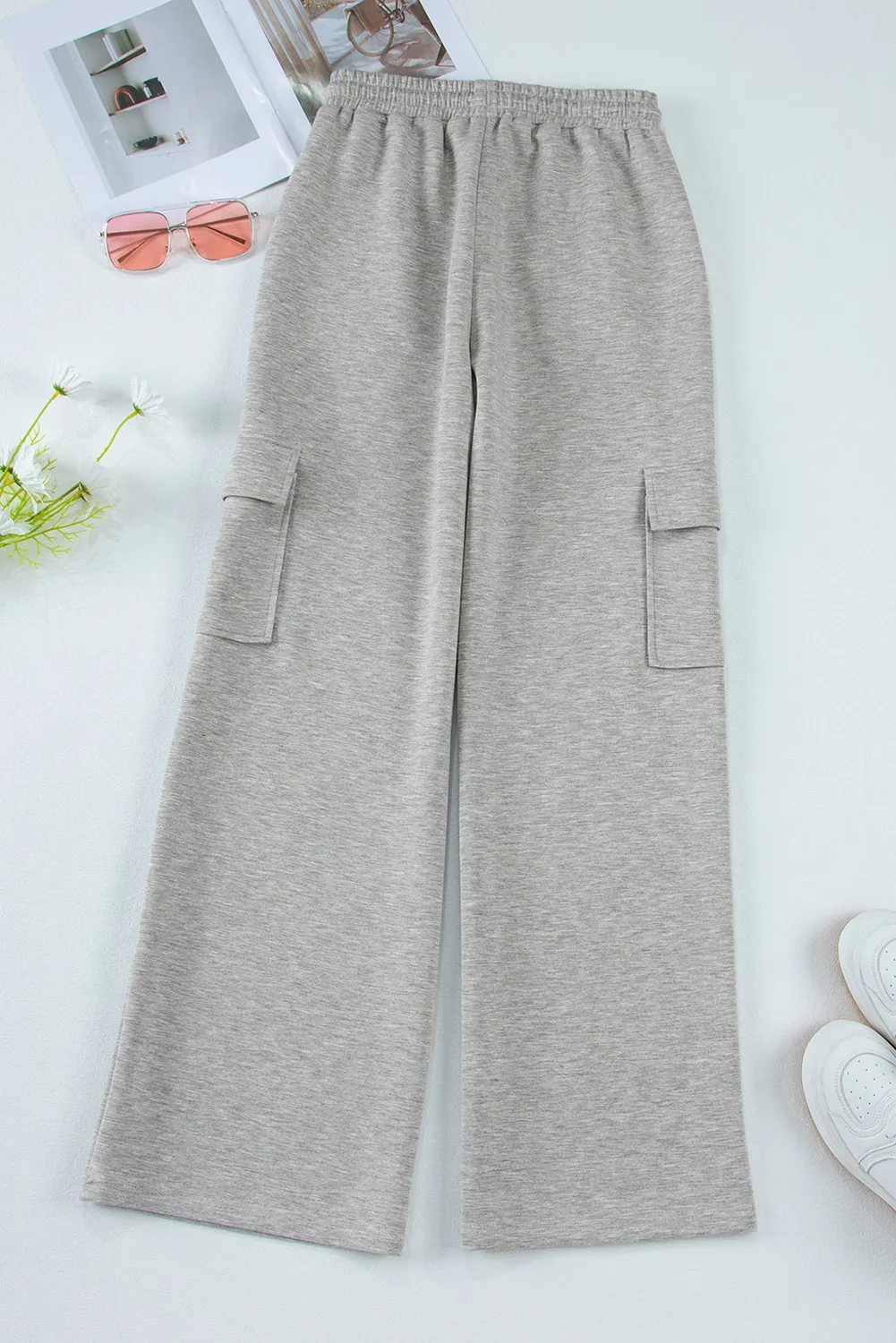 Drawstring Active Pants with Pockets, image 2