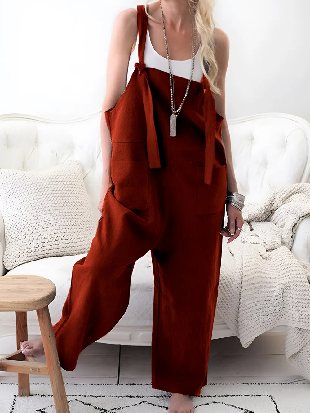Pocketed Wide Strap Overalls, image 3