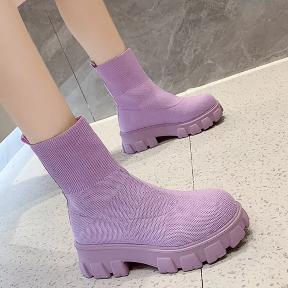 Round Toe Block Heels Boots, image 24