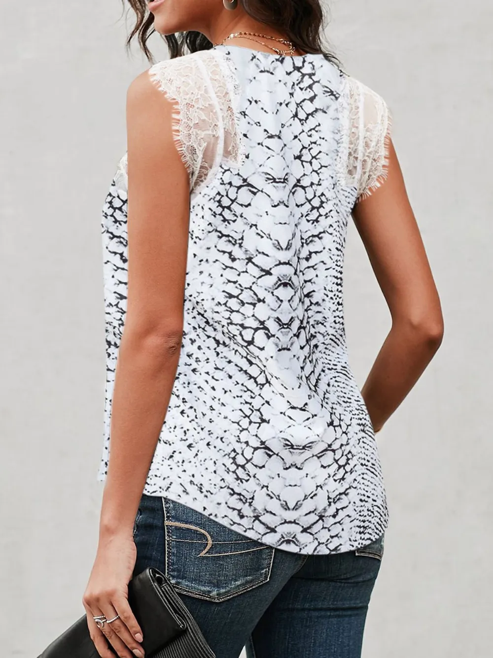 Lace Detail V-Neck Tank, image 8