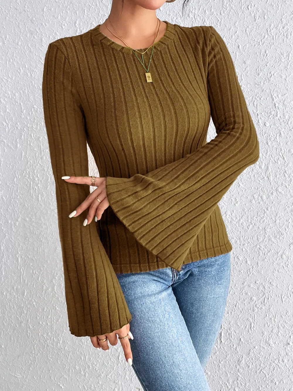 Round Neck Flare Sleeve T-Shirt, image 4