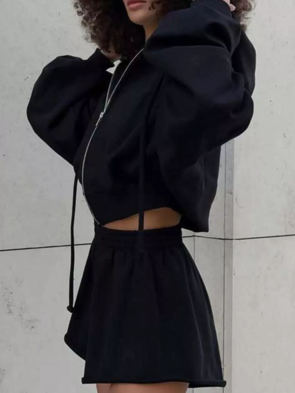 Zip Up Long Sleeve Outerwear and Shorts Set, image 17