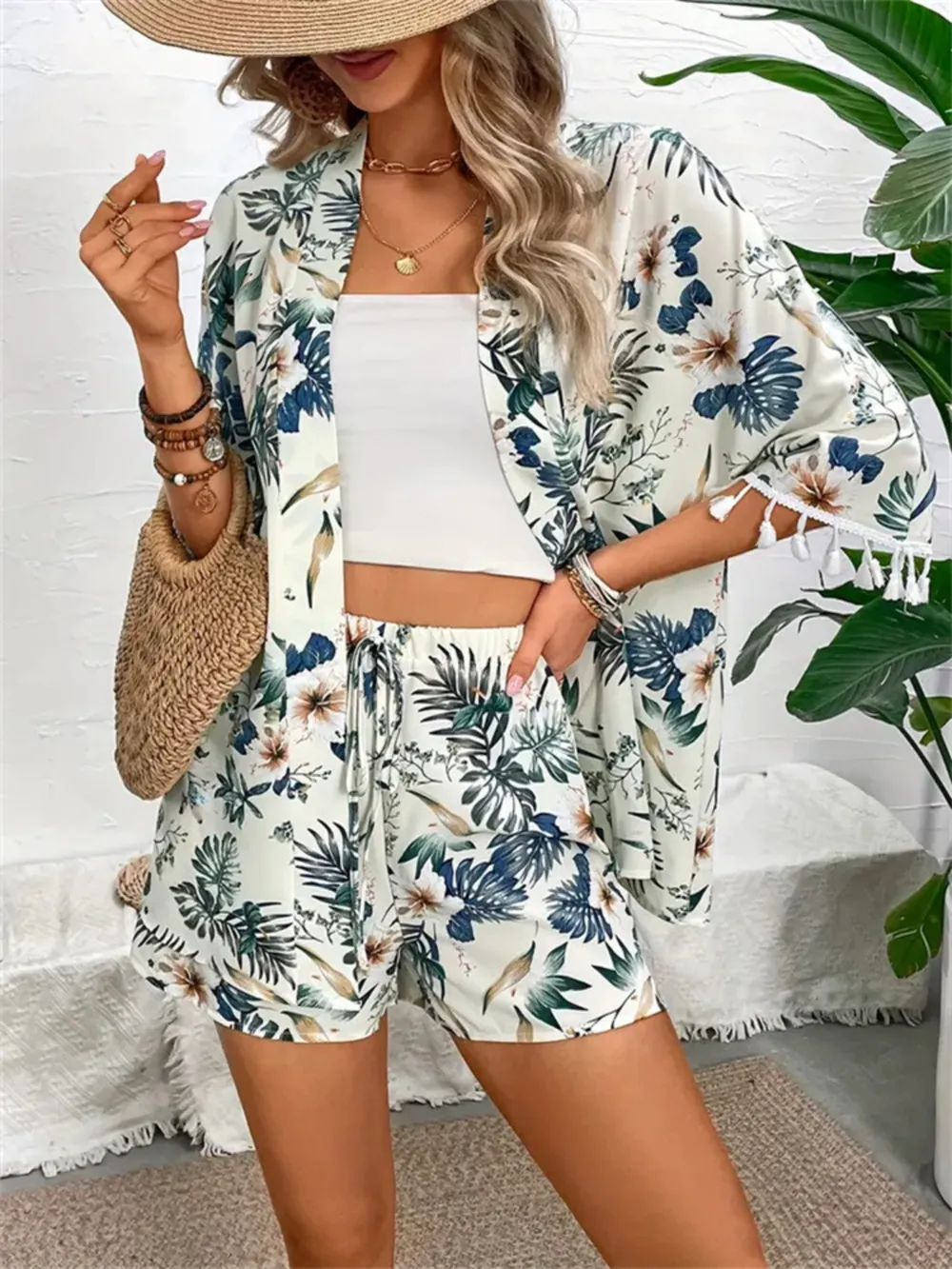 Printed Half Sleeve Top and Shorts Set, image 5