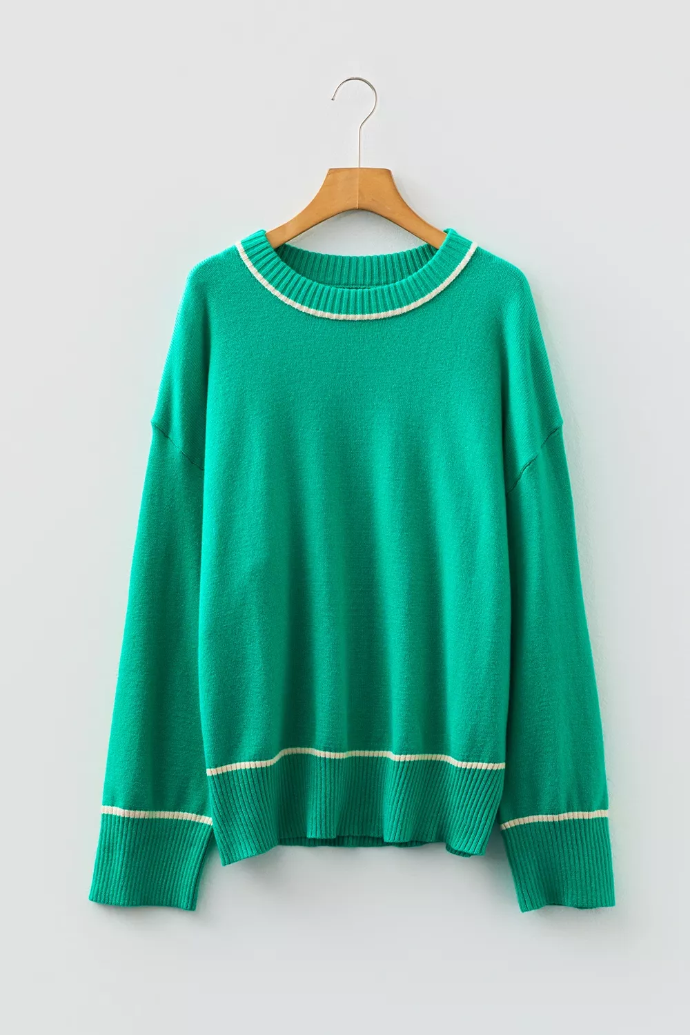 Contrast Detail Drop Shoulder Baggy Sweater, image 3