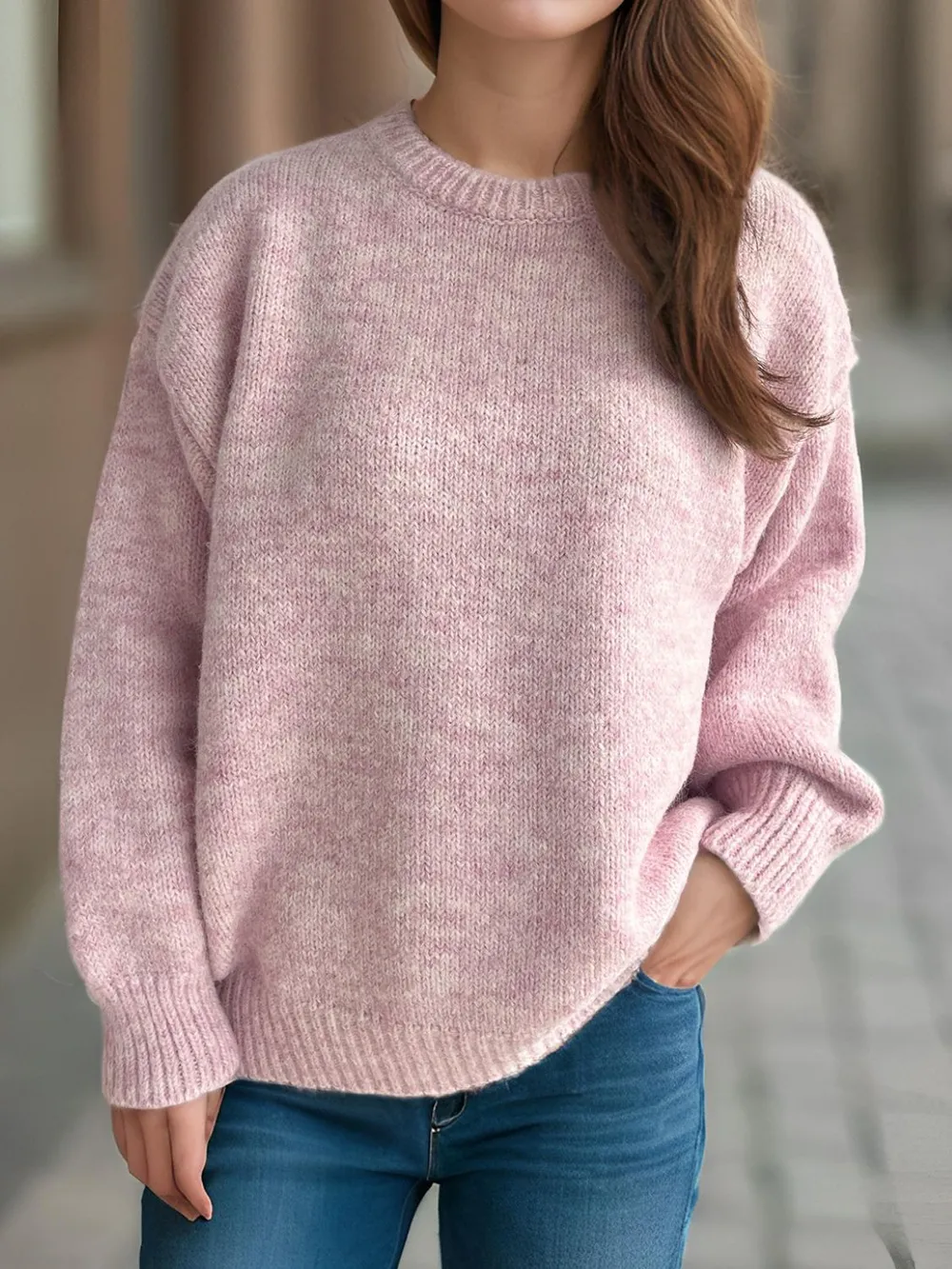 Round Neck Long Sleeve Sweater, image 6