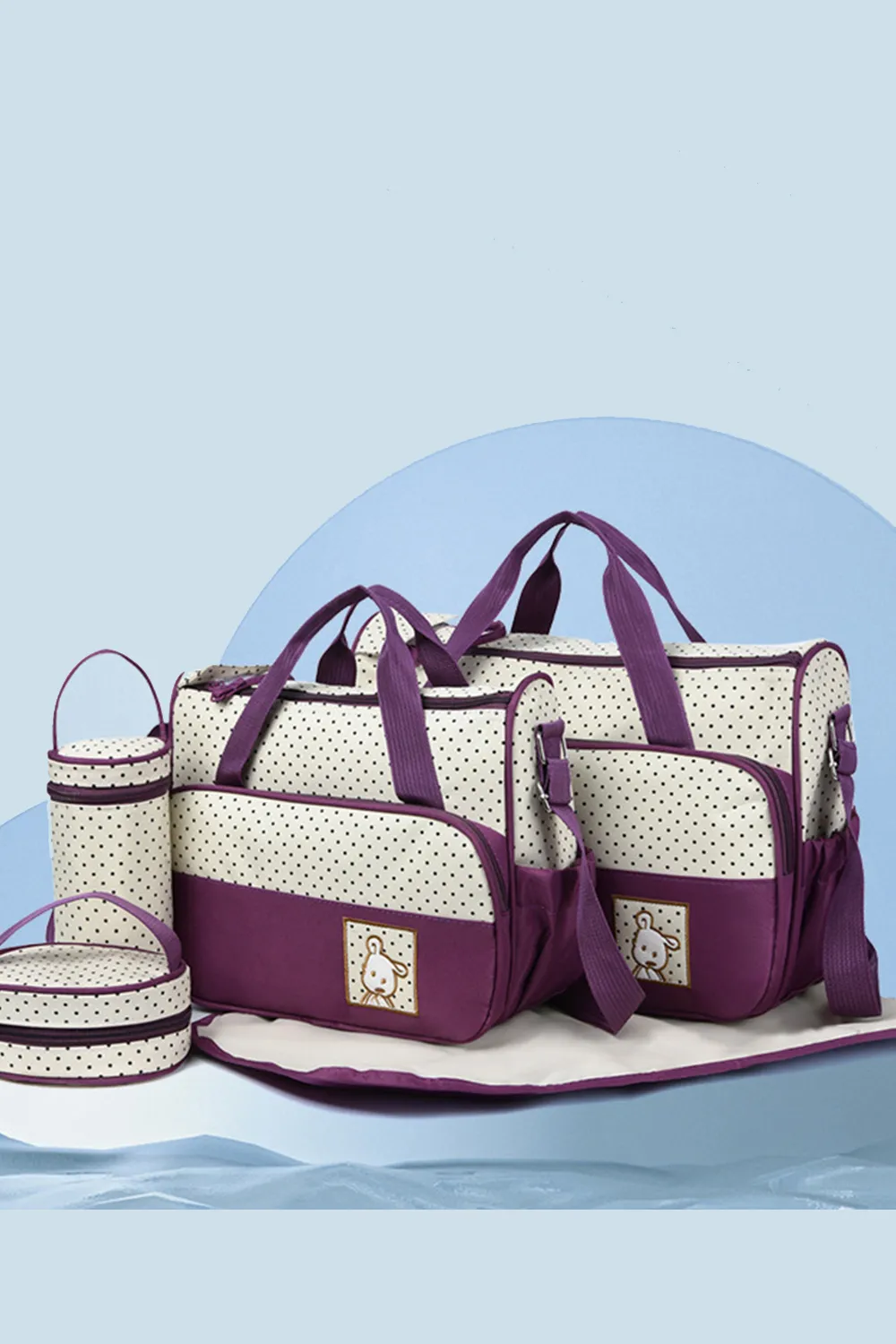 Oxford Cloth Contrast 4 Piece Bag Set, image 8