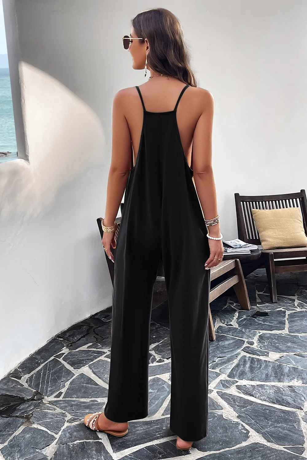 Pocketed Spaghetti Strap Overalls, image 3