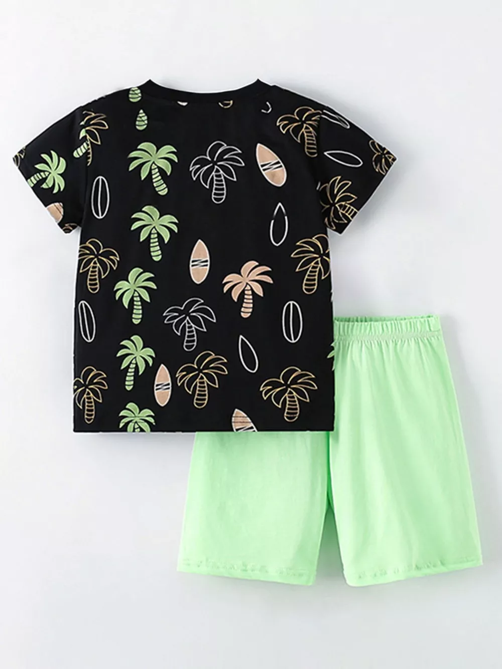 Children's Tropical Palm Tree Print Tee and Shorts Casual Set, image 4