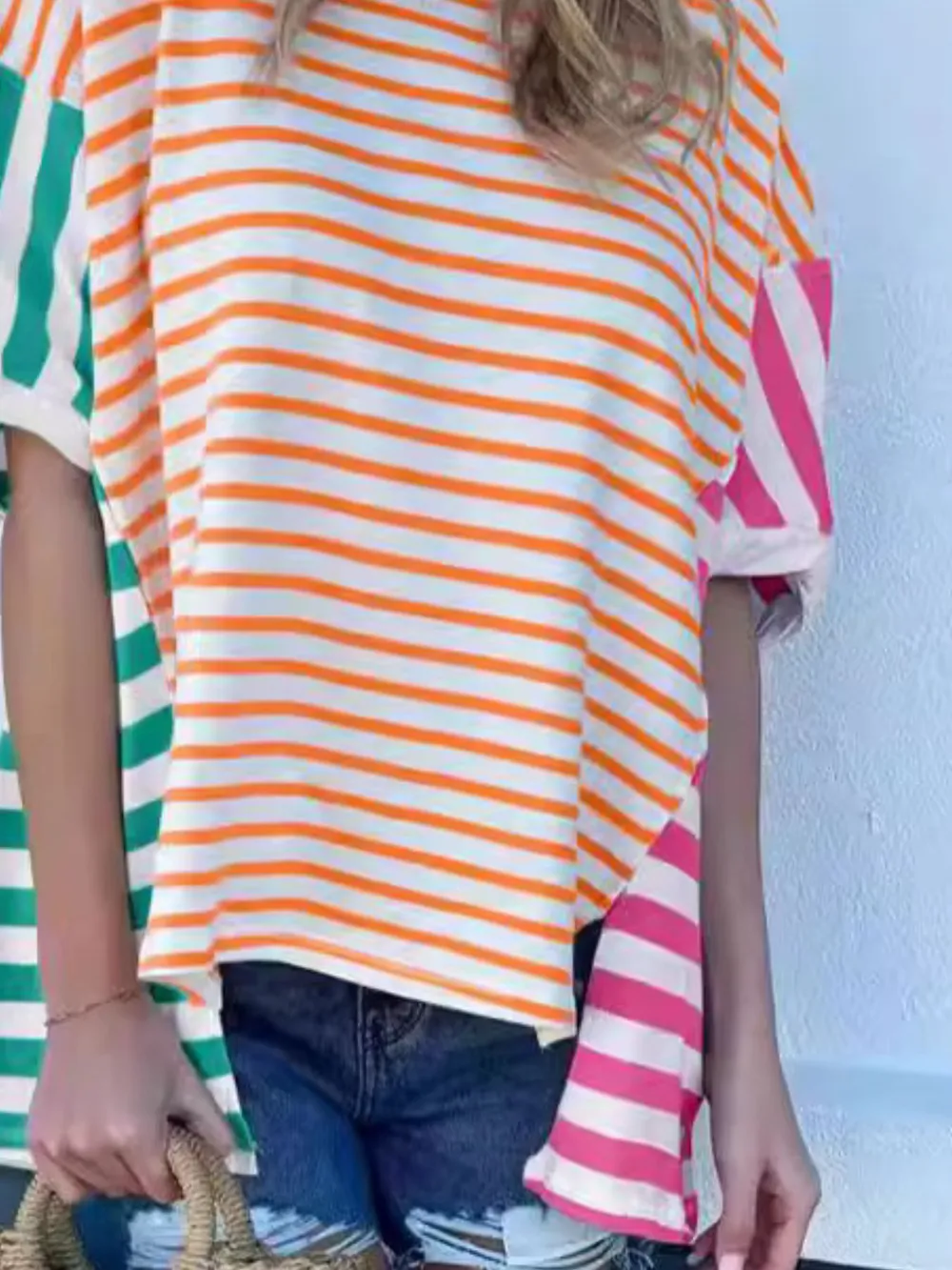 Colorful Striped Oversized T-Shirt, image 7
