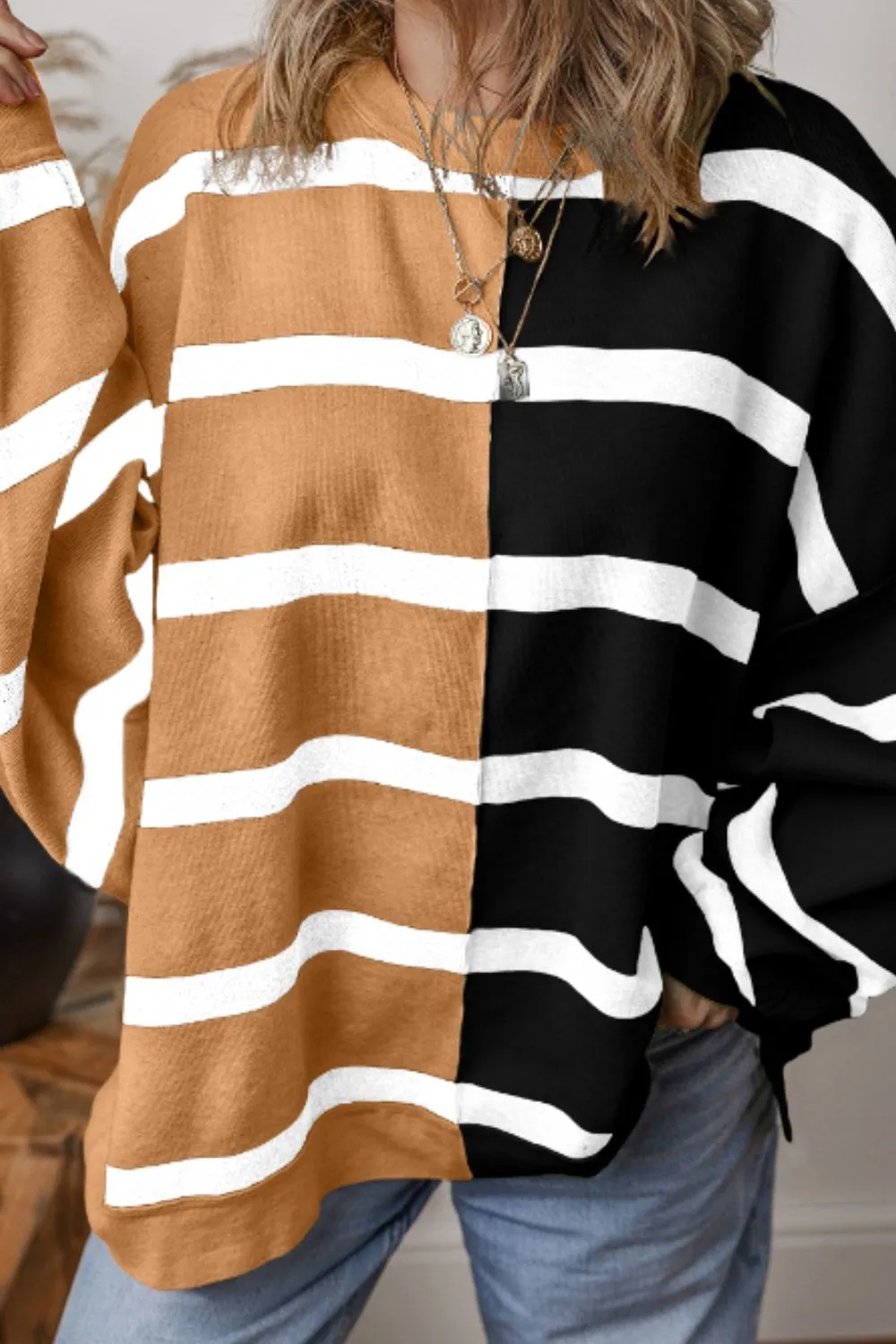 Contrast Striped Long Sleeve Sweatshirt, image 8