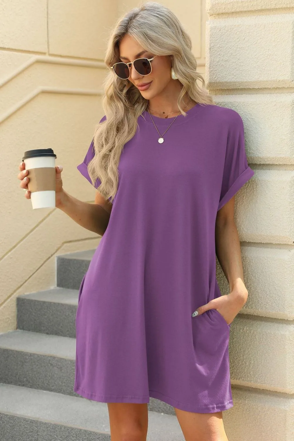 Short Sleeve Mini Dress with Pockets, image 12