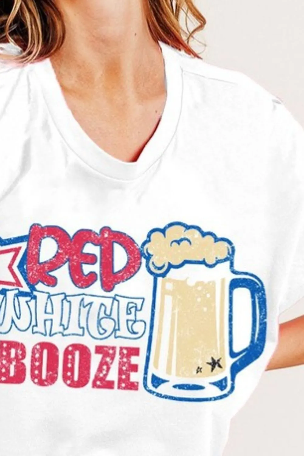 Red White and Booze Graphic Jersey Top, image 2