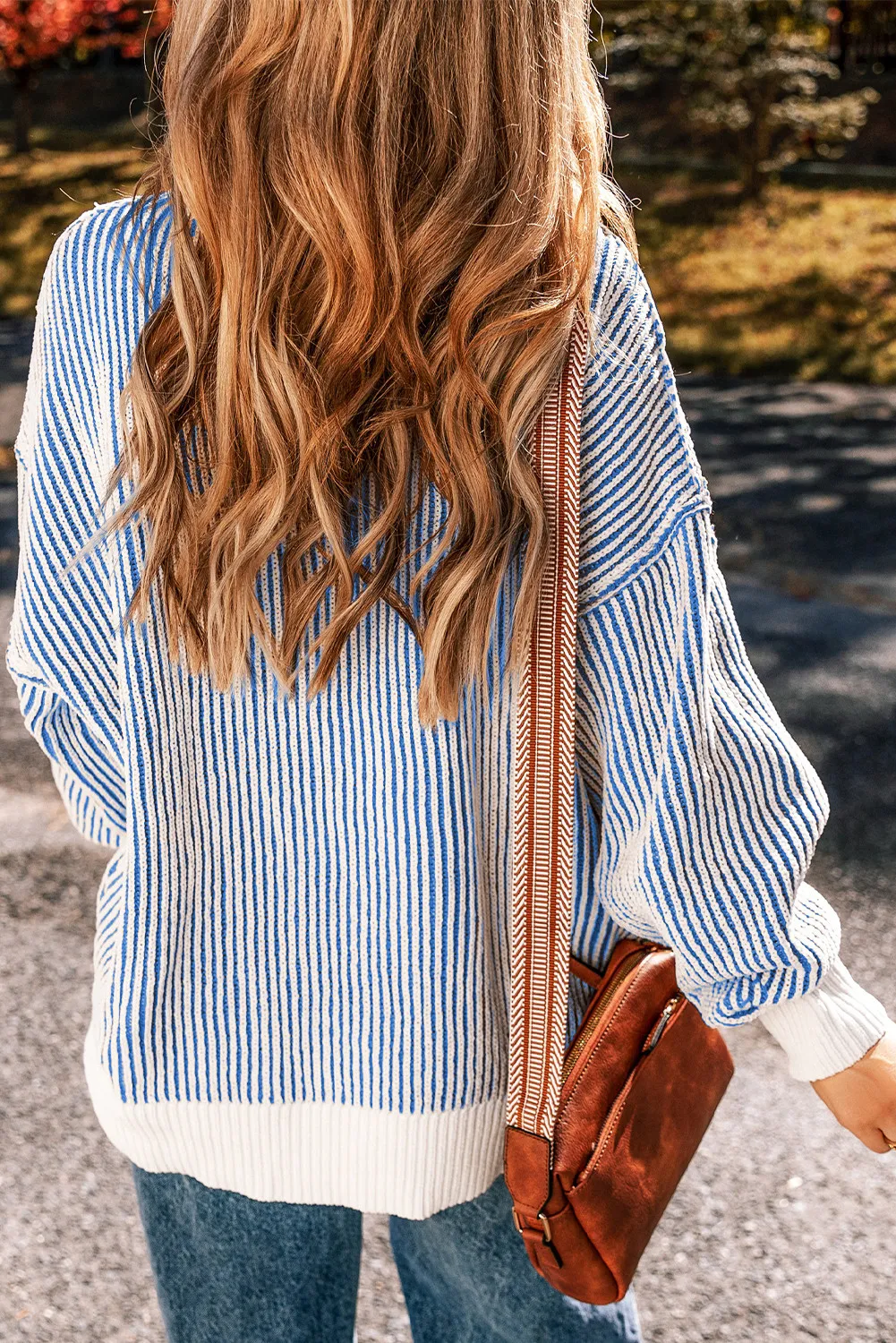 Round Neck Dropped Shoulder Sweater, image 6