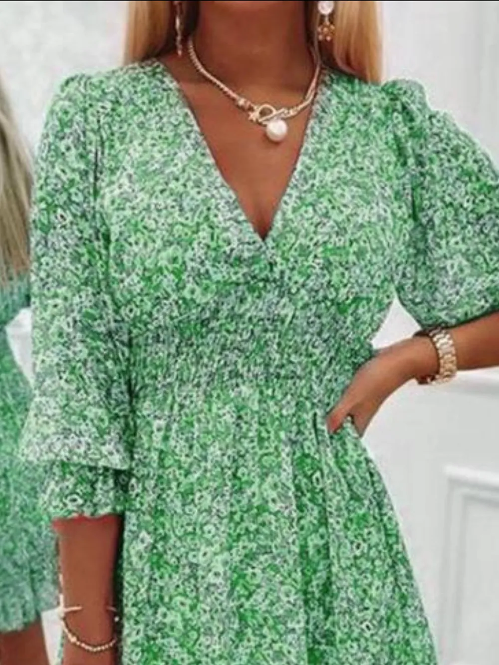 Full Size Ruffled Hem Floral Dress Plus Size, image 12