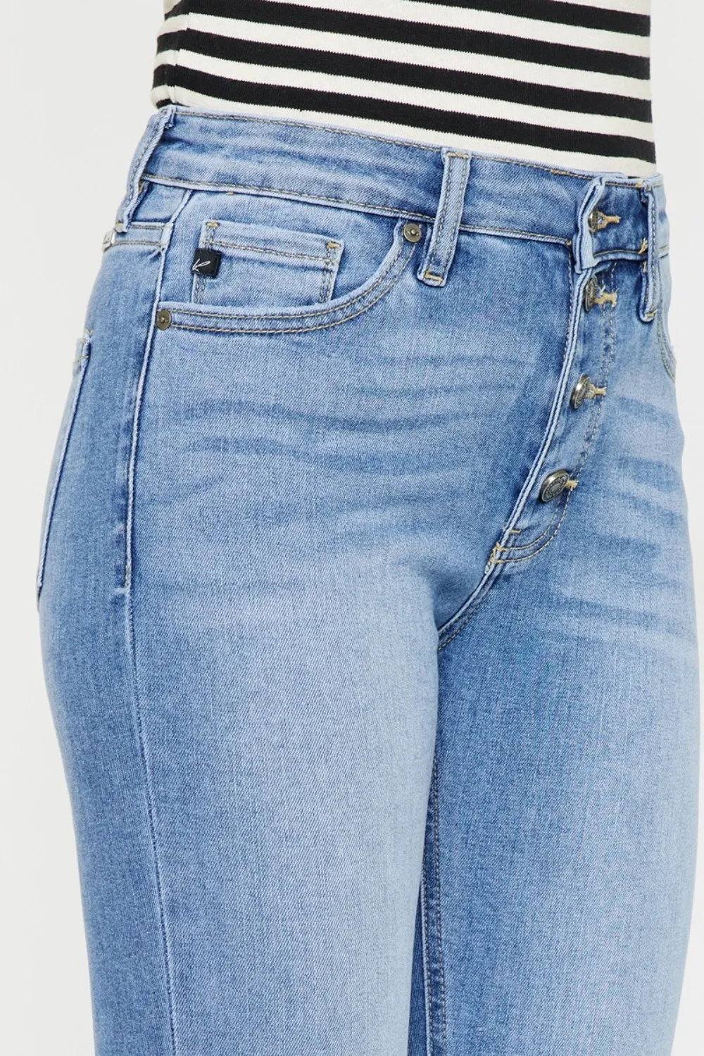 Distressed Cat's Whiskers Button Fly Jeans, image 2
