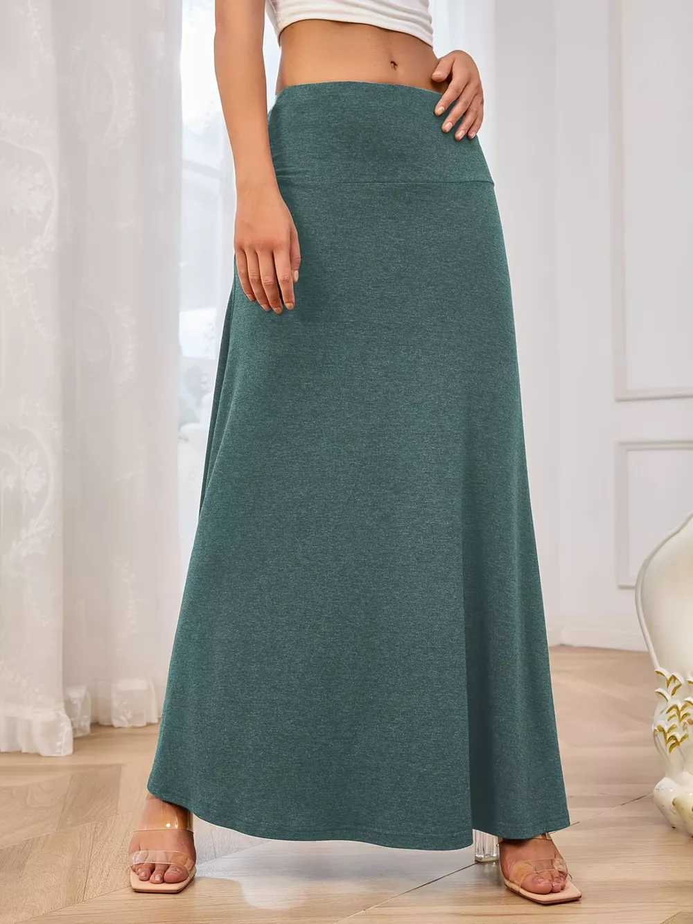 Flowy Maxi Skirt with Wide Waistband, image 16