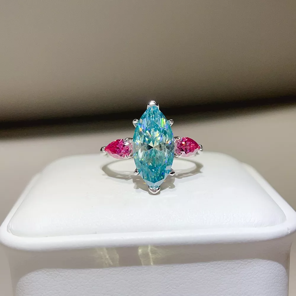 6 Carat 925 Sterling Silver Moissanite Ring