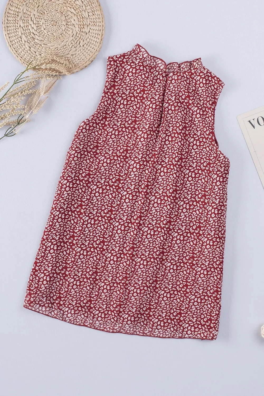 Frill Printed Round Neck Tank, image 3