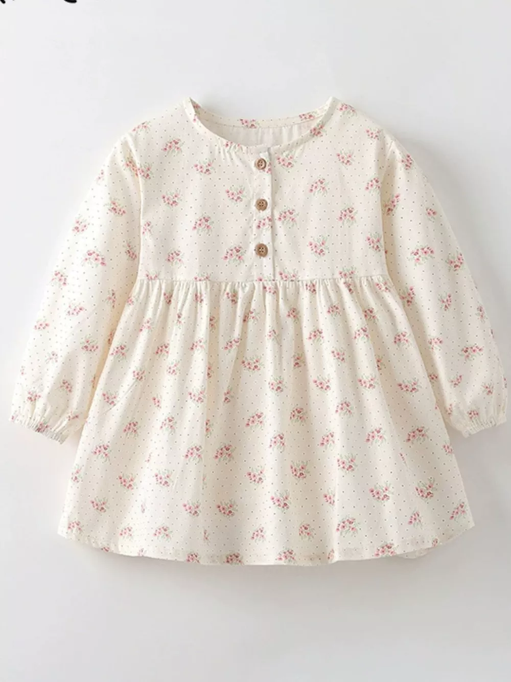 Children's Floral Print Long Sleeve Casual Dress, image 2