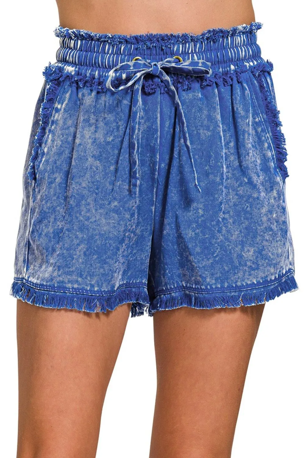 Mineral Frayed Hem Washed Shorts, image 3
