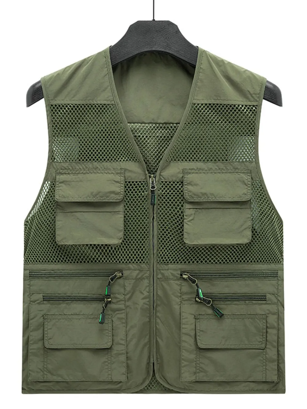 Men's Plus Size Zip Up Mesh Vest, image 2
