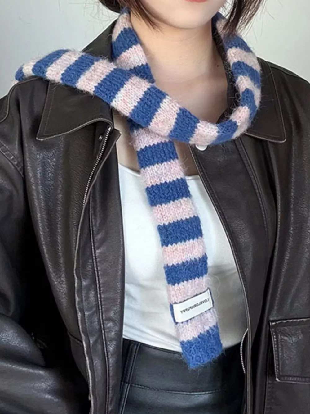 Striped Knitted Warm Scarf, image 7
