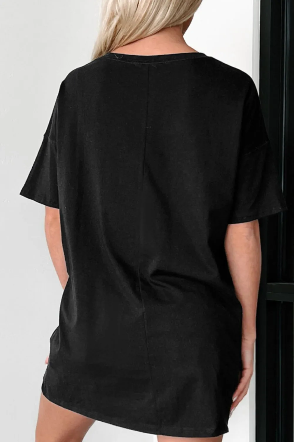 Graphic Round Neck Short Sleeve Oversized T-Shirt, image 2