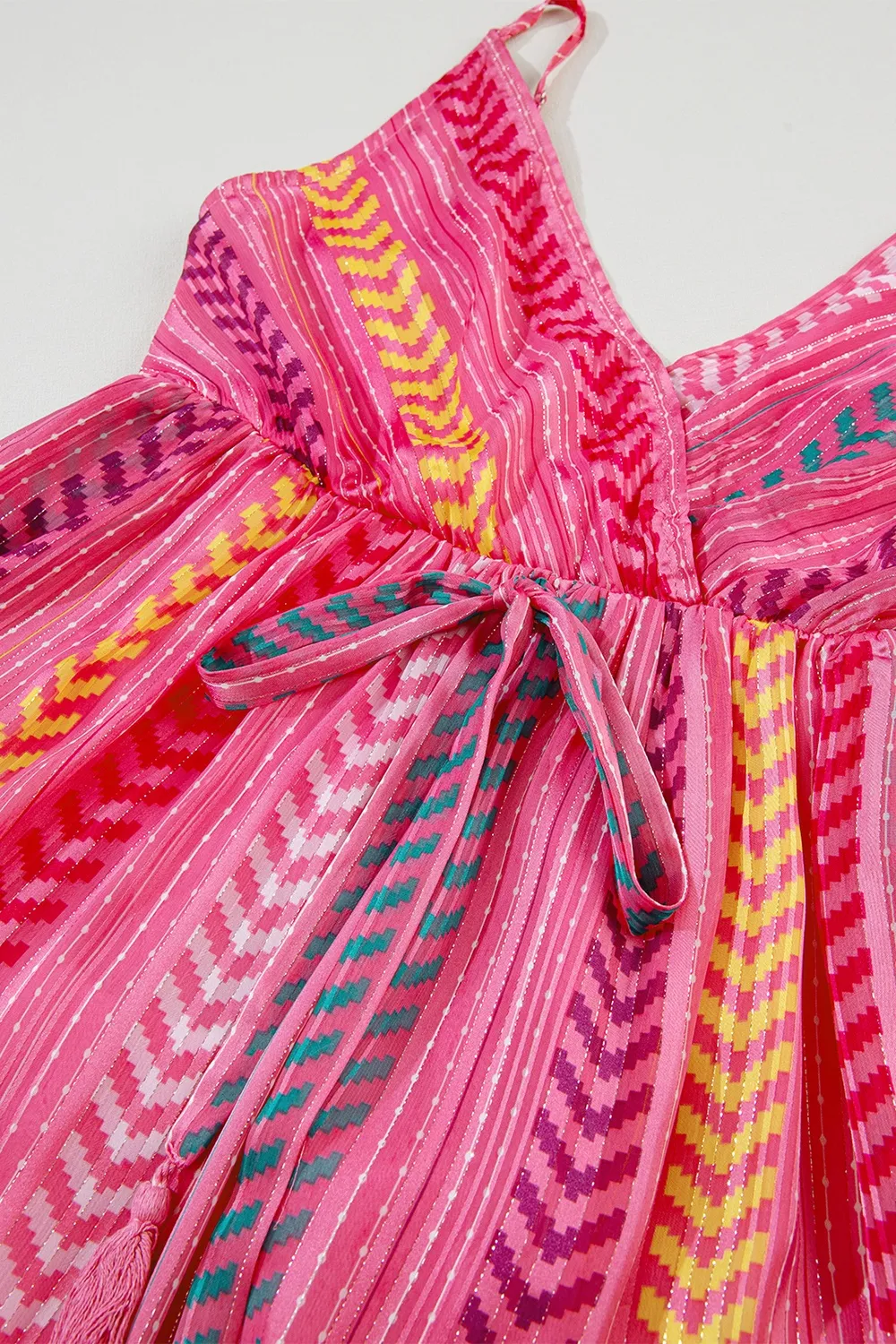 Printed Surplice Maxi Cami Dress, image 8