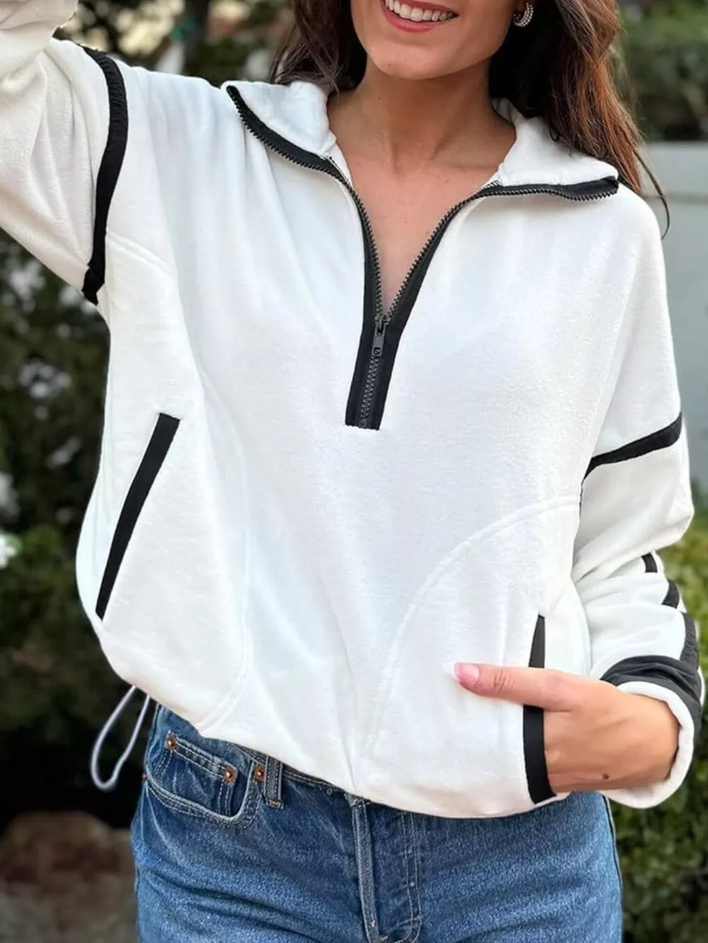 Half Zip Dropped Shoulder Sweatshirt, image 23