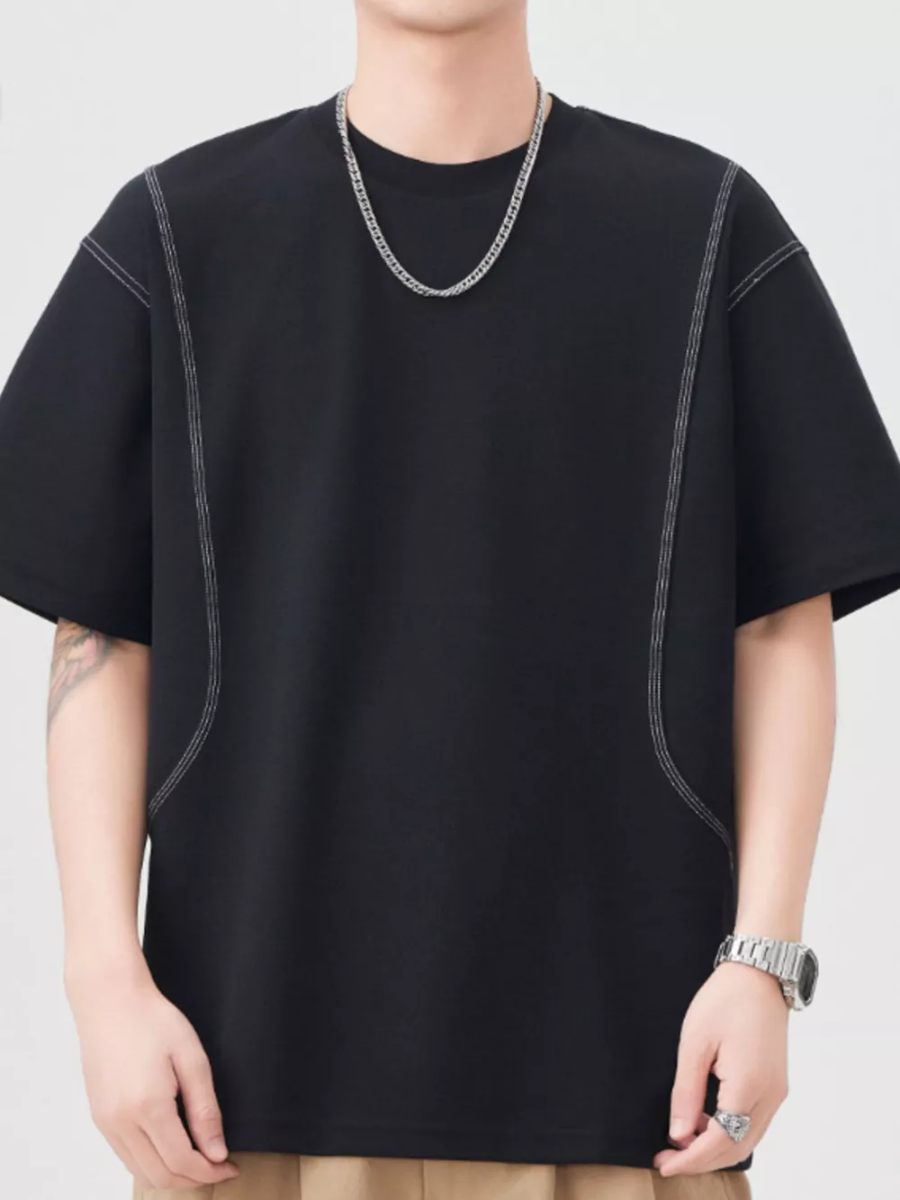 Men's Plus Size Round Neck Short Sleeve T-Shirt