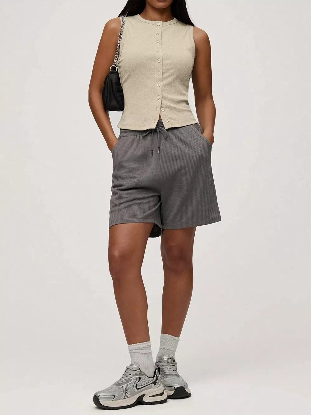 Ribbed Button-Front Sleeveless Tank, image 22