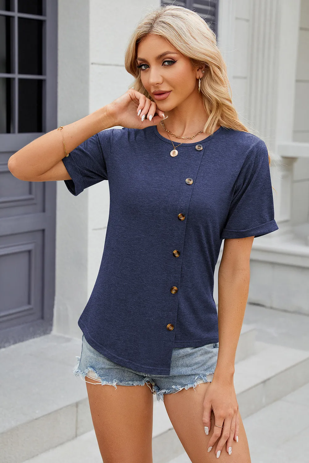 Round Neck Short Sleeve T-Shirt, image 11