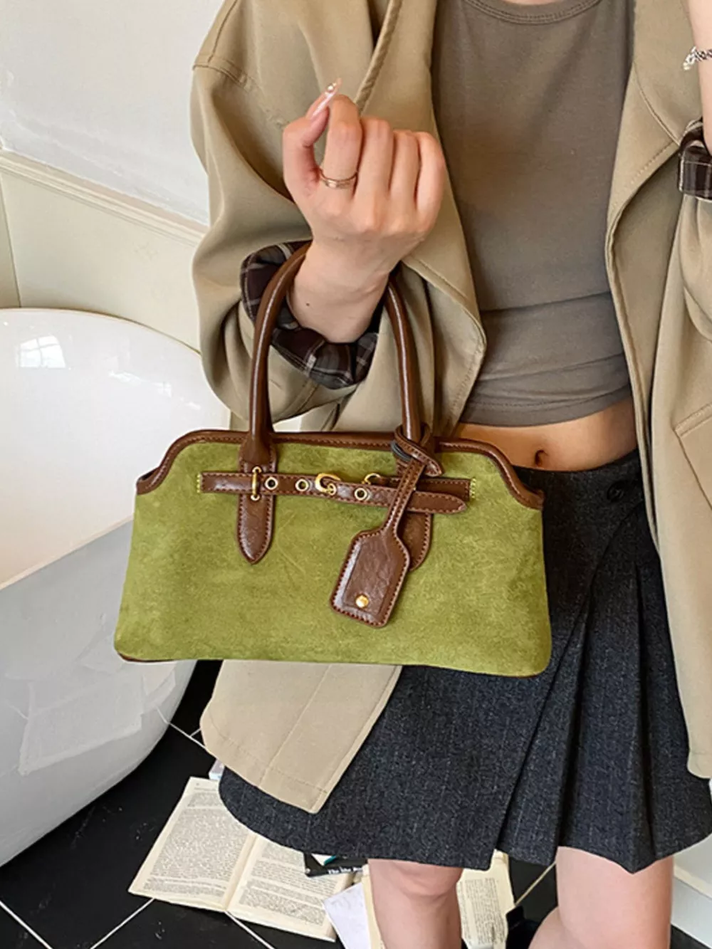 Vintage Buckle Detail Handbag, image 8