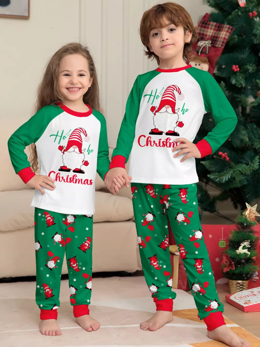Full Size Christmas Gnome Print Matching Family Pajama Set Plus Size, image 8