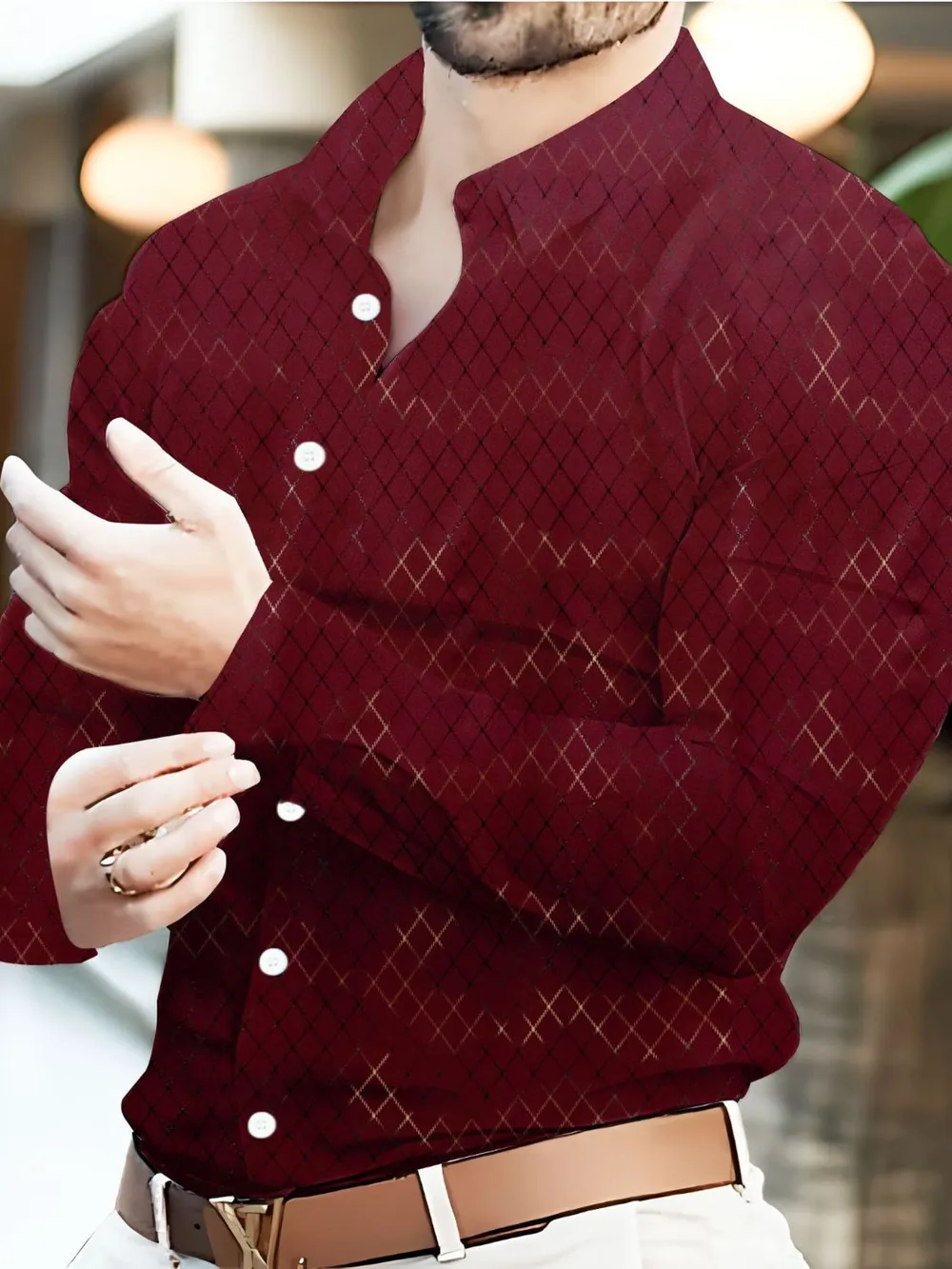 Men's Full Size Button Up Long Sleeve Shirt Plus Size, image 2